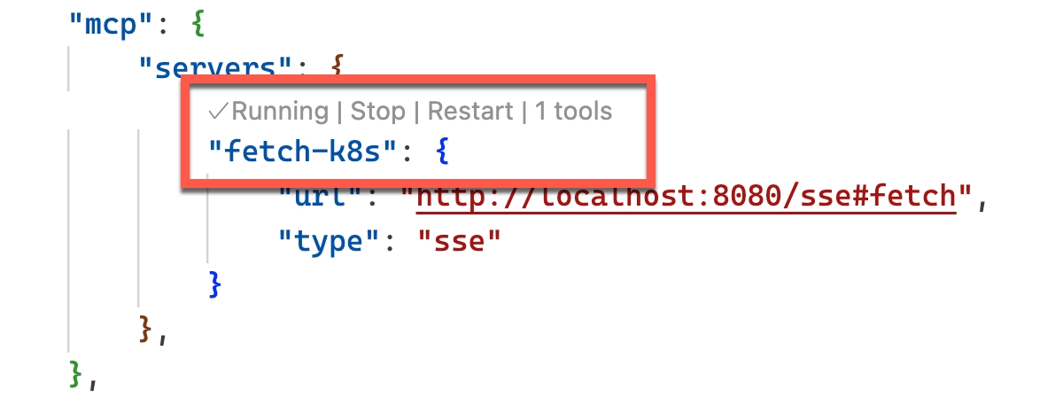 VS Code MCP running
